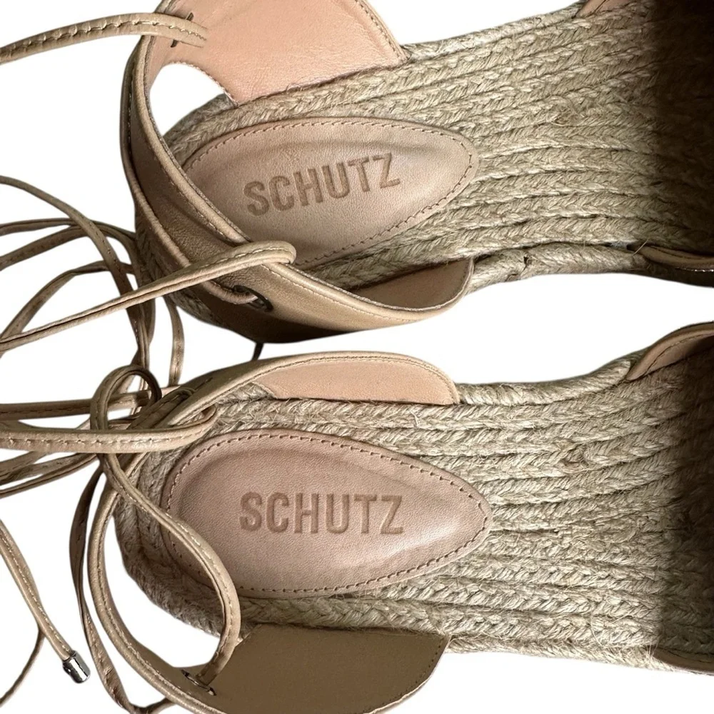 Schutz Glitter Lace-Up Espadrilles - Celinah. Size 9